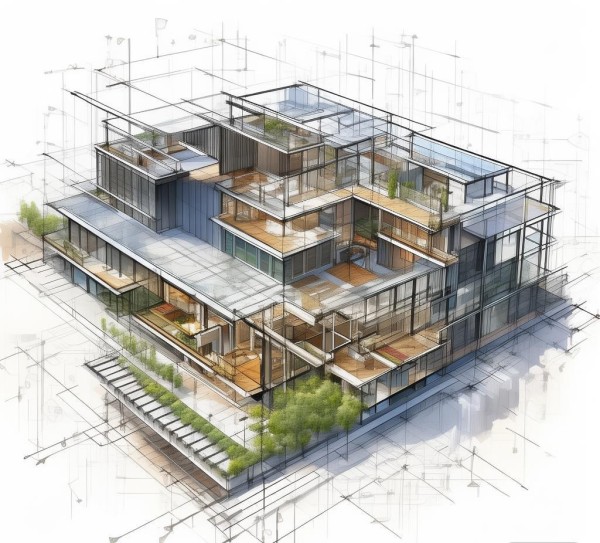 商贸大楼平面设计案例研究，从概念到实践的视觉推理